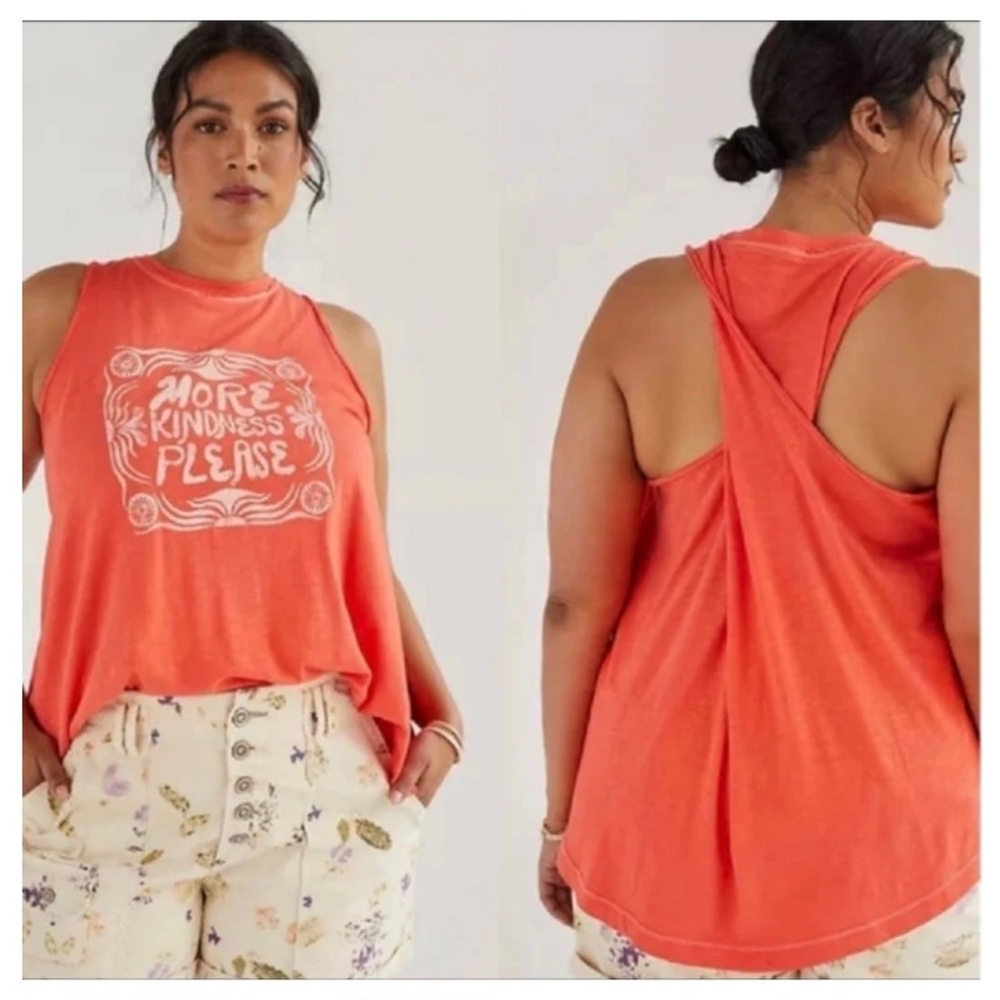 NWOT ANTHROPOLOGIE Sun Keep Twist Top Orange/Tan Medium - Picture 4 of 10